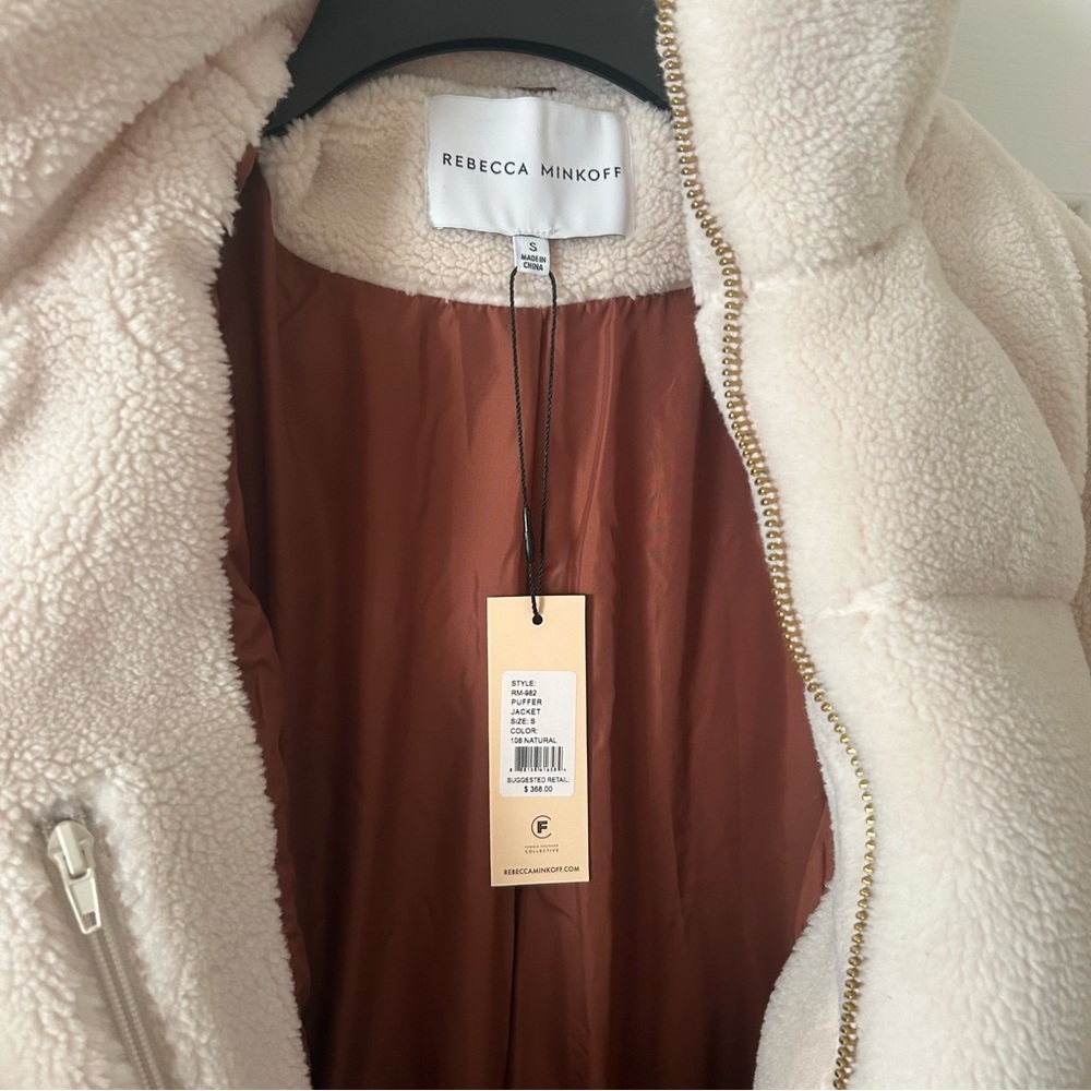 NWT Rebecca Minkoff Cream Puffer Jacket - Picture 8 of 10